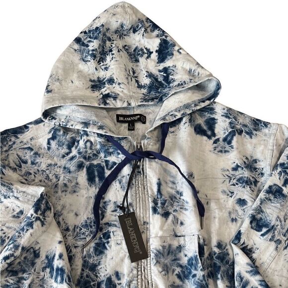 Blank NYC Blue Tie Dye Long Sleeve Zip Up Hoodie Jacket Size Large NWT - Picture 6 of 14